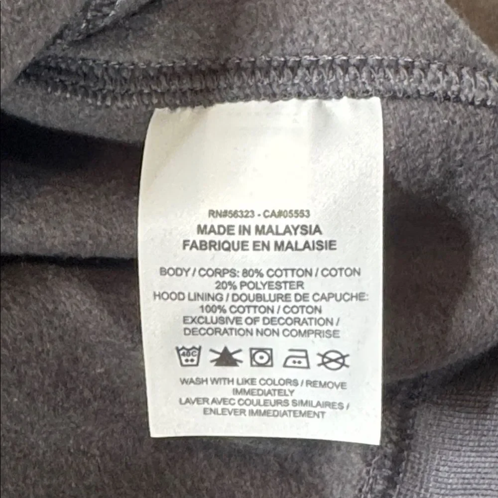 Nike Men’s Dark Gray Hoodie Fleece Lined Kangaroo Pocket Drawstring Hood Size M